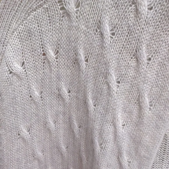 100% cashmere long cable knit duster cardigan sweater size L - Picture 6 of 9